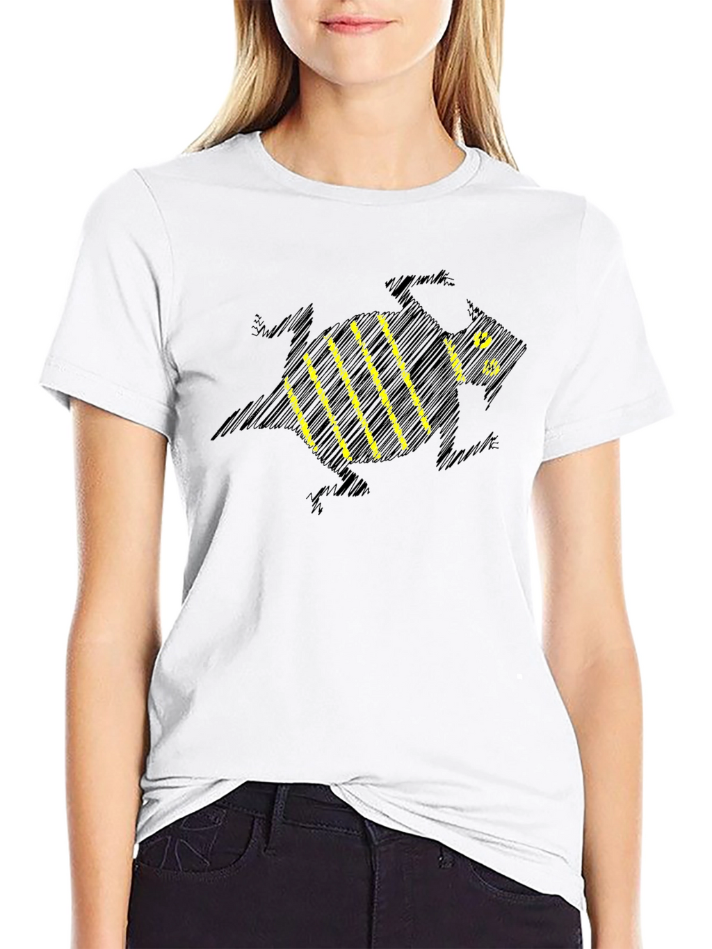 Striped Bee Graphic T-Shirt
