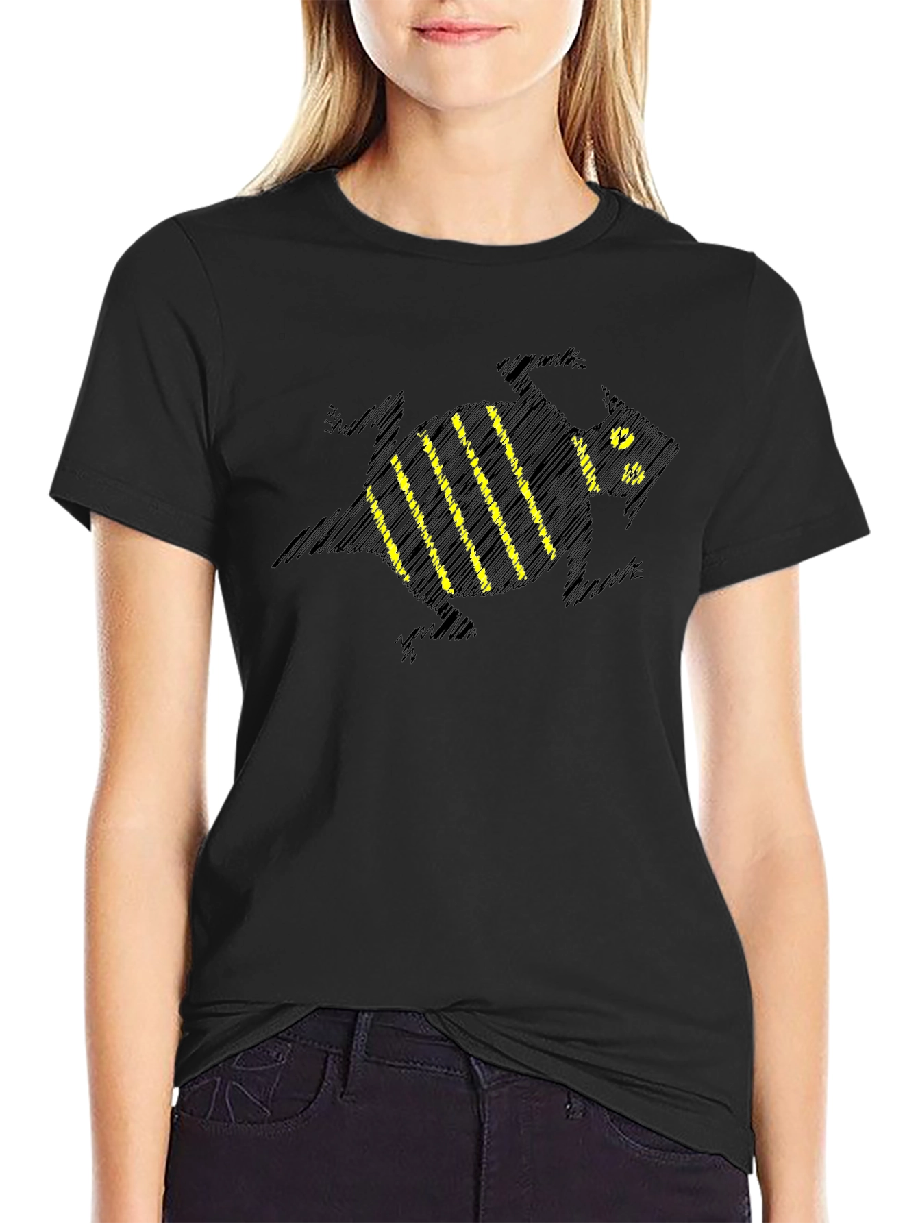 Striped Bee Graphic T-Shirt