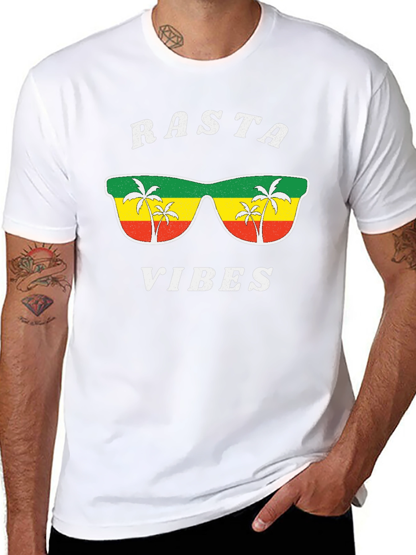 Rasta Vibes Graphic Tee - Cool Jamaican Style Shirt