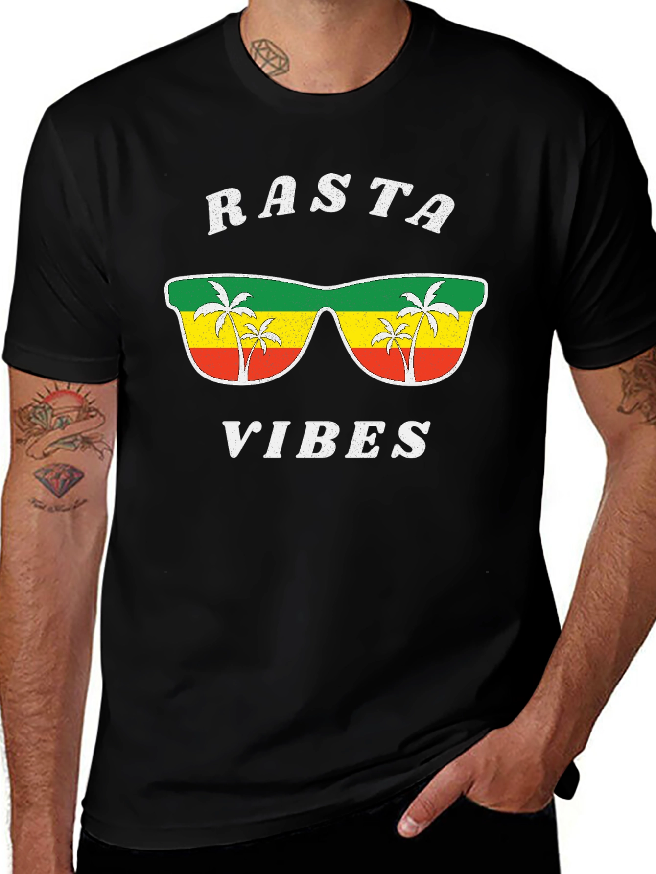 Rasta Vibes Graphic Tee - Cool Jamaican Style Shirt