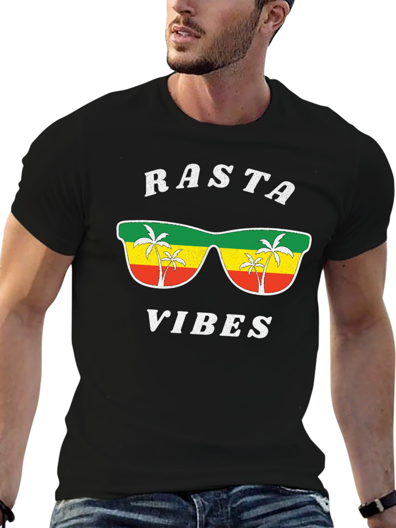 Rasta Vibes Graphic Tee - Cool Jamaican Style Shirt