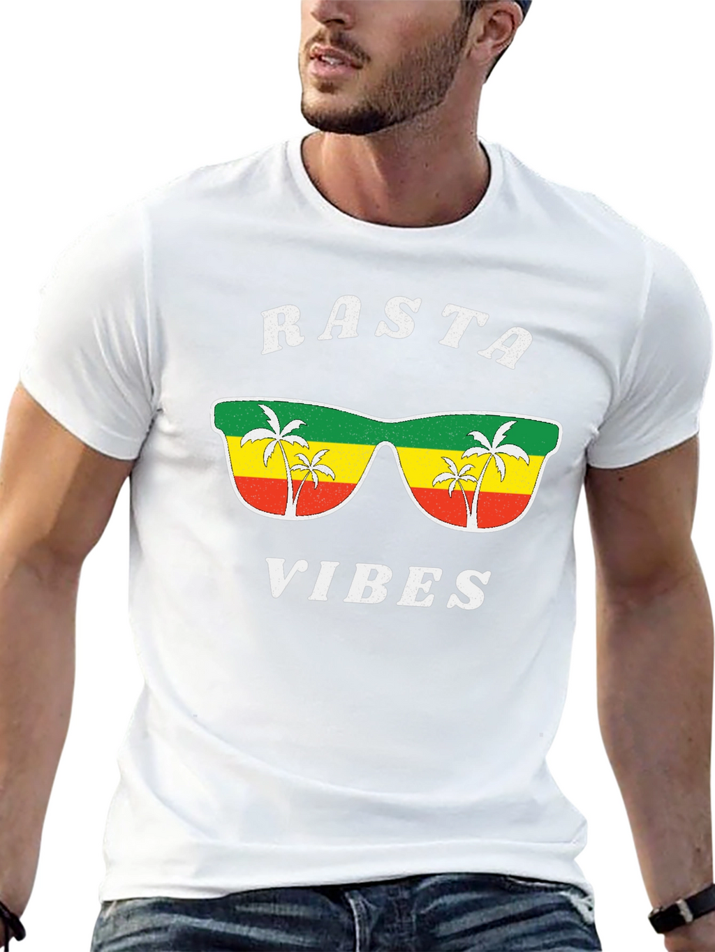 Rasta Vibes Graphic Tee - Cool Jamaican Style Shirt
