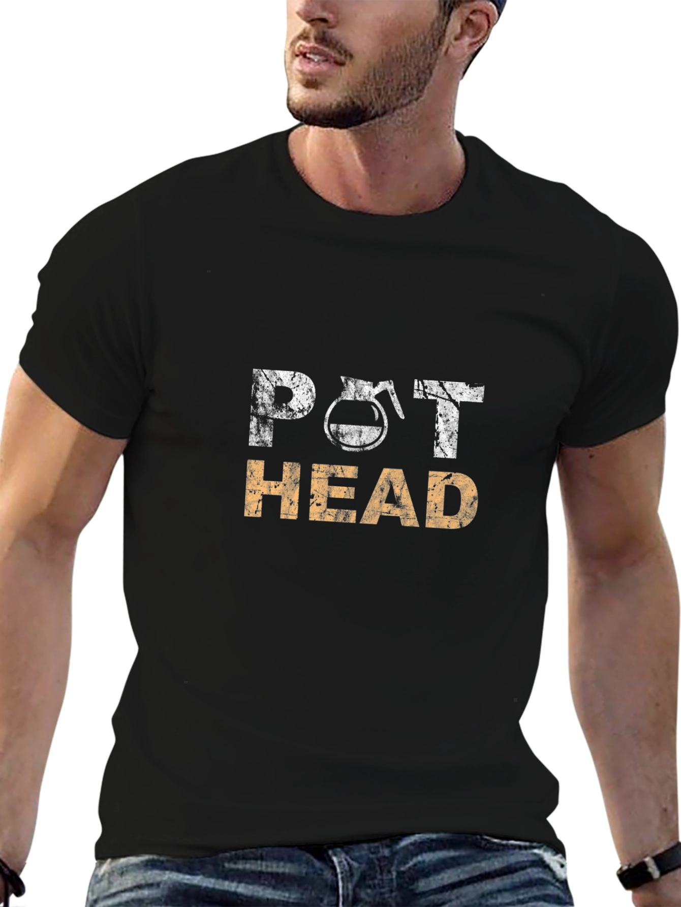 Pot Head T-Shirt - Coffee Lover Graphic Tee