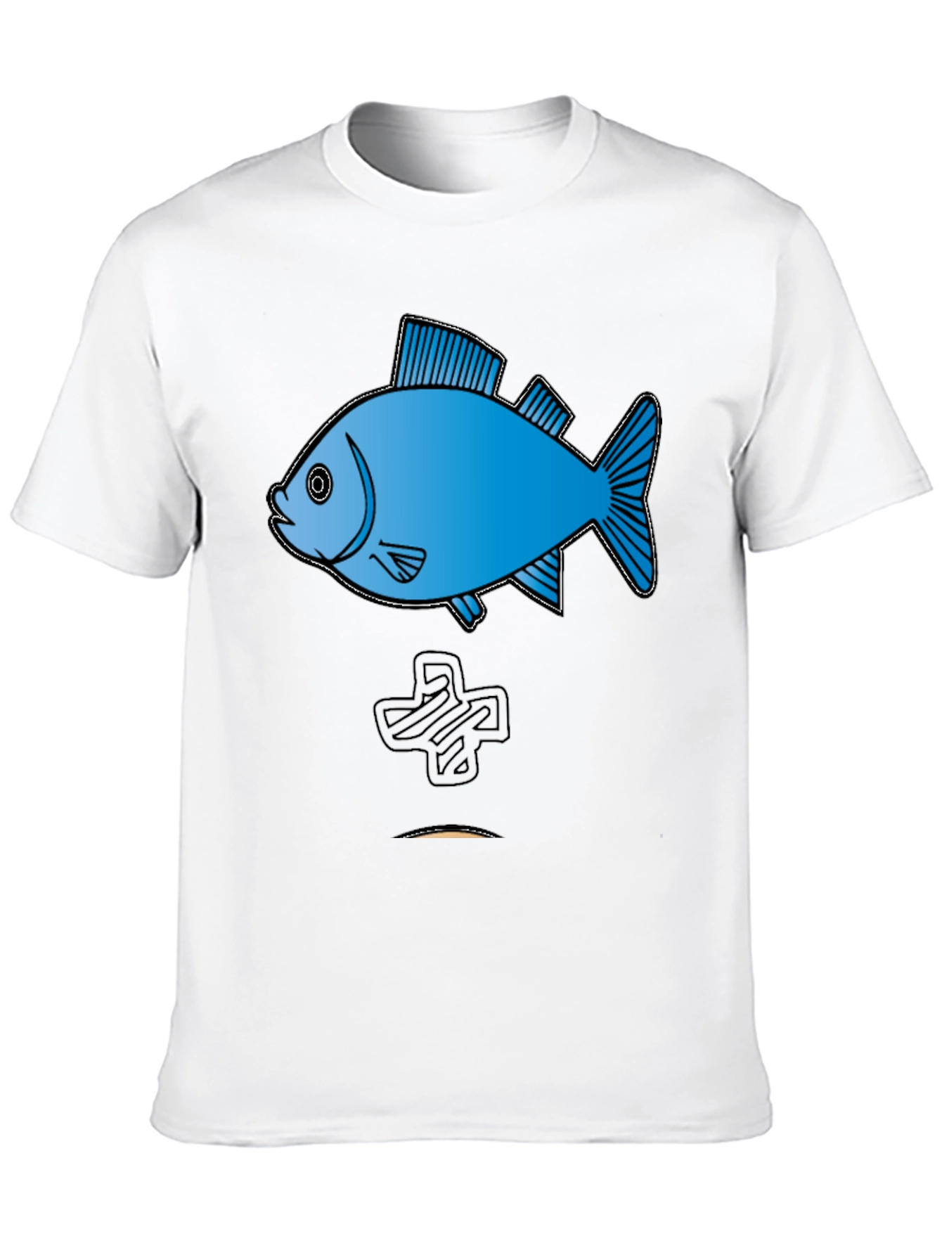 Fish Graphic Tee - Cool Black Cotton T-Shirt