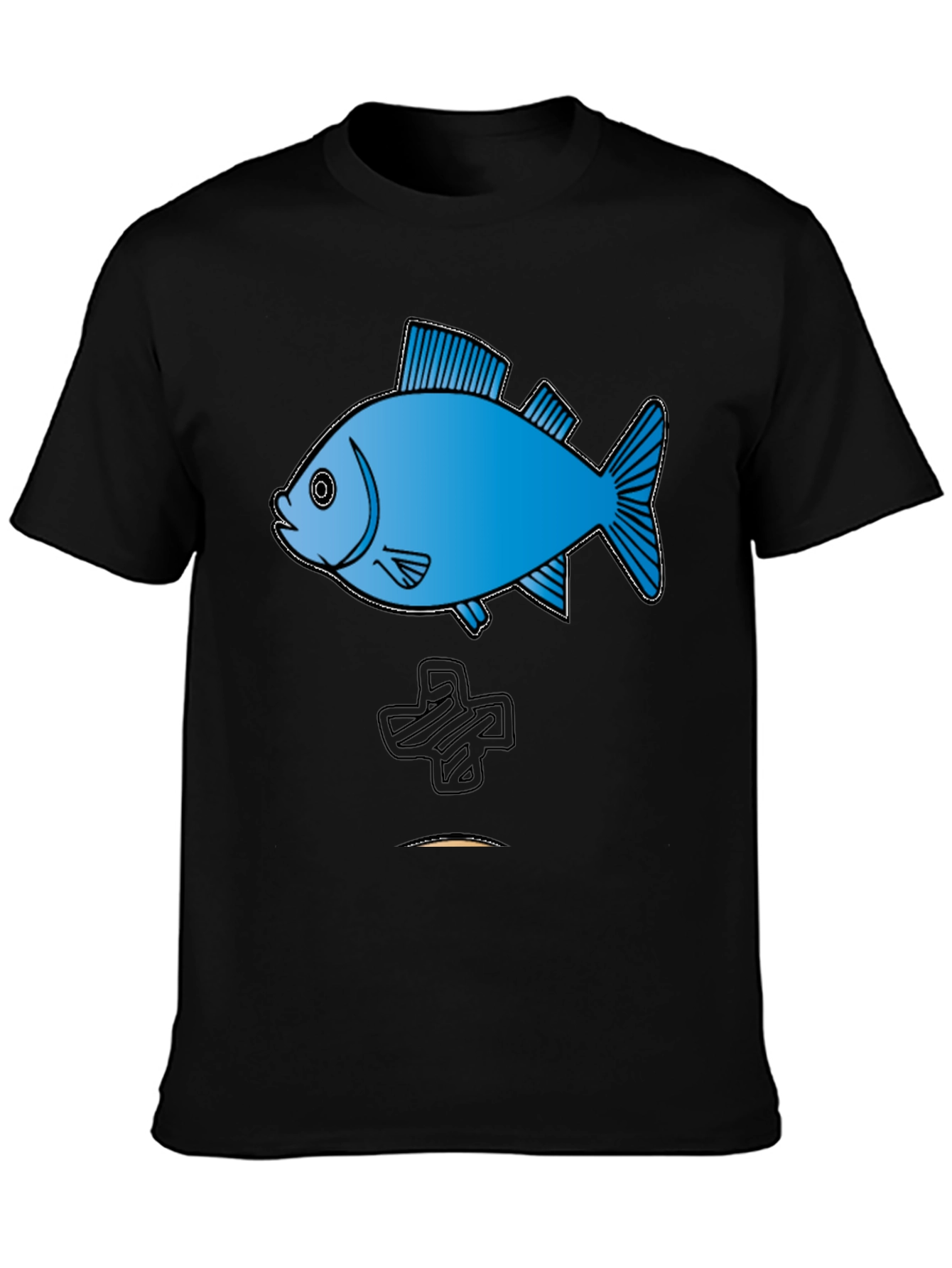 Fish Graphic Tee - Cool Black Cotton T-Shirt