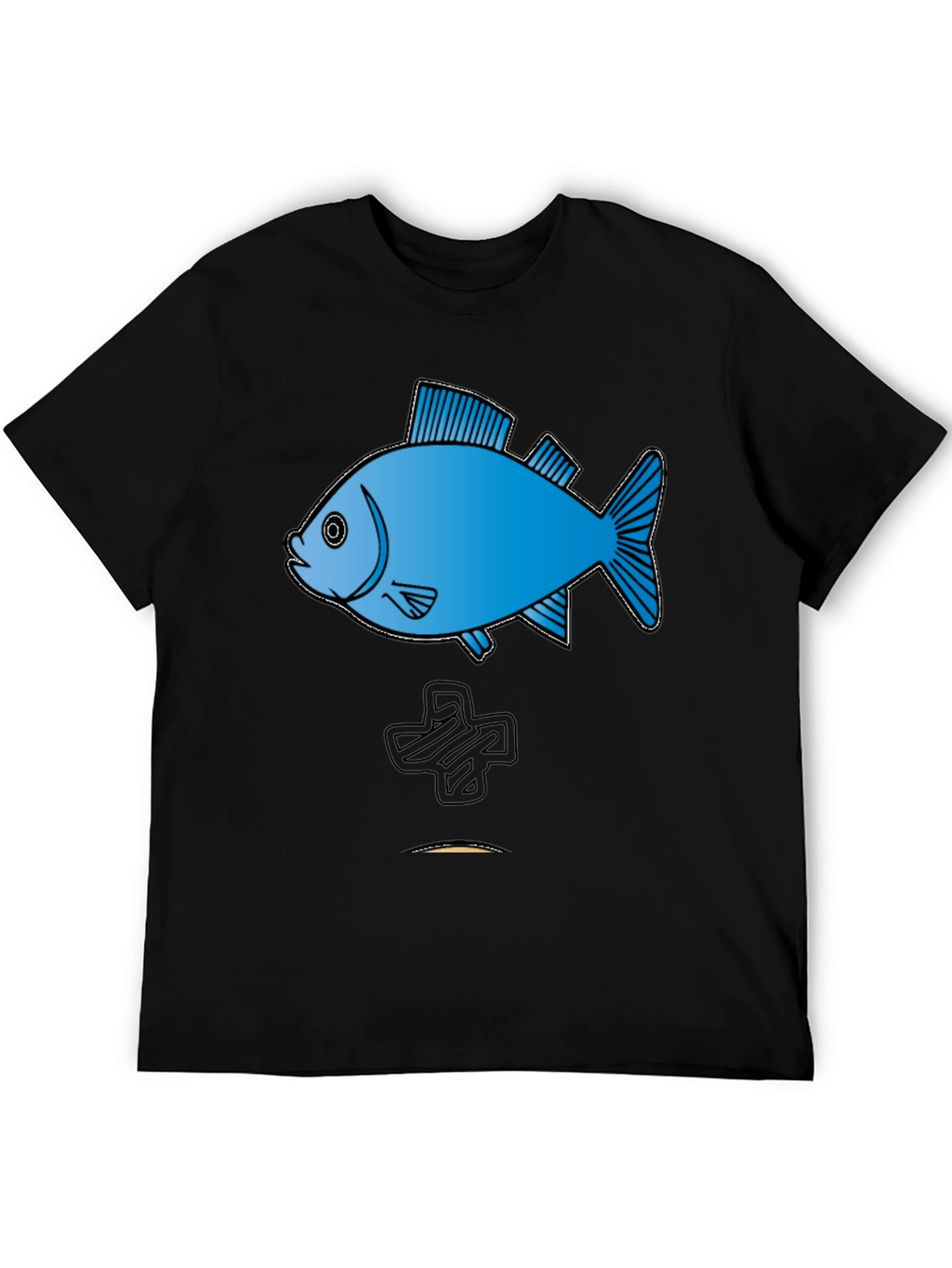Fish Graphic Tee - Cool Black Cotton T-Shirt