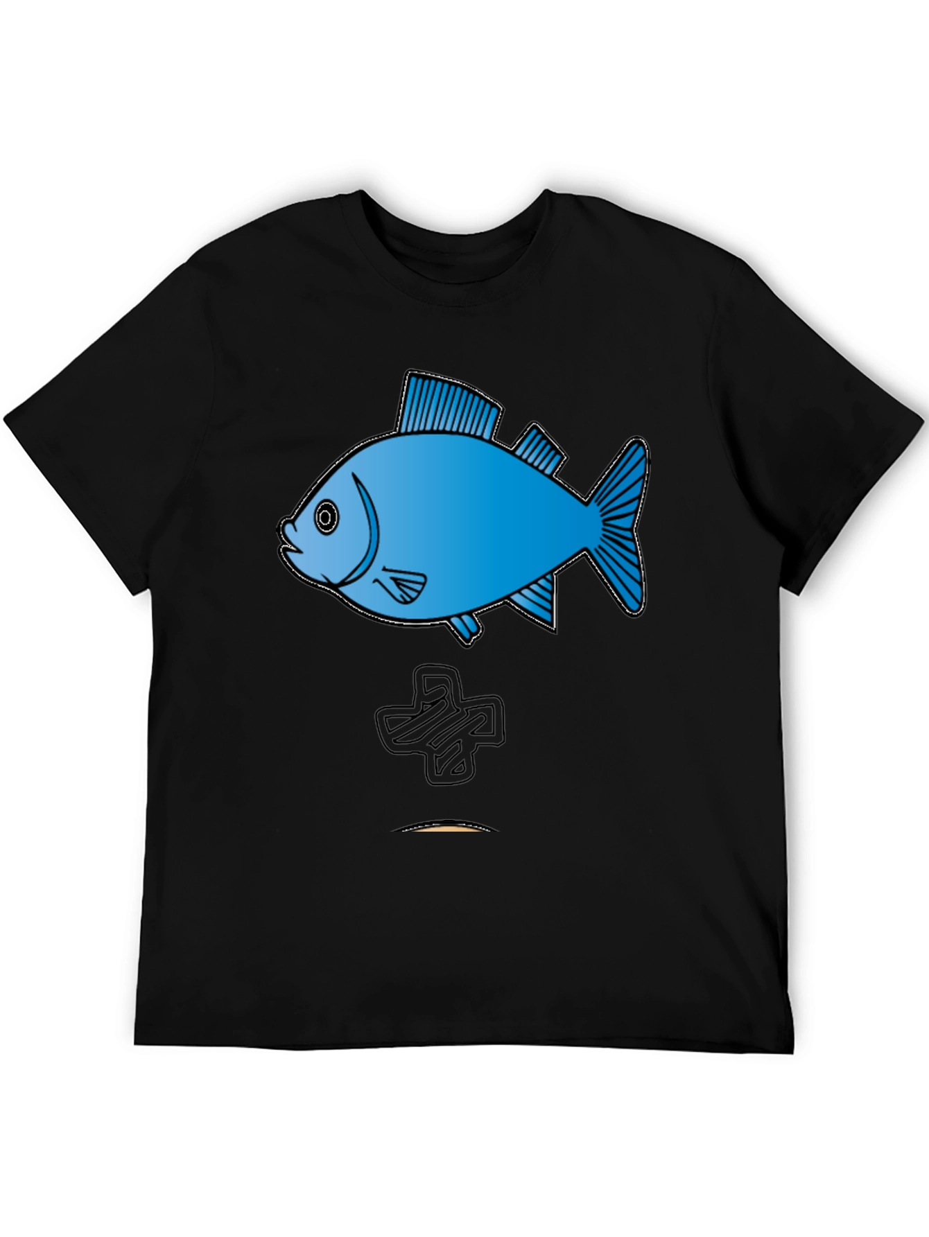 Fish Graphic Tee - Cool Black Cotton T-Shirt