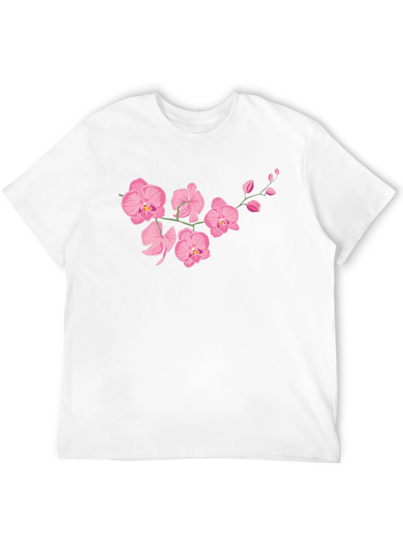 Pink Orchid Black T-Shirt