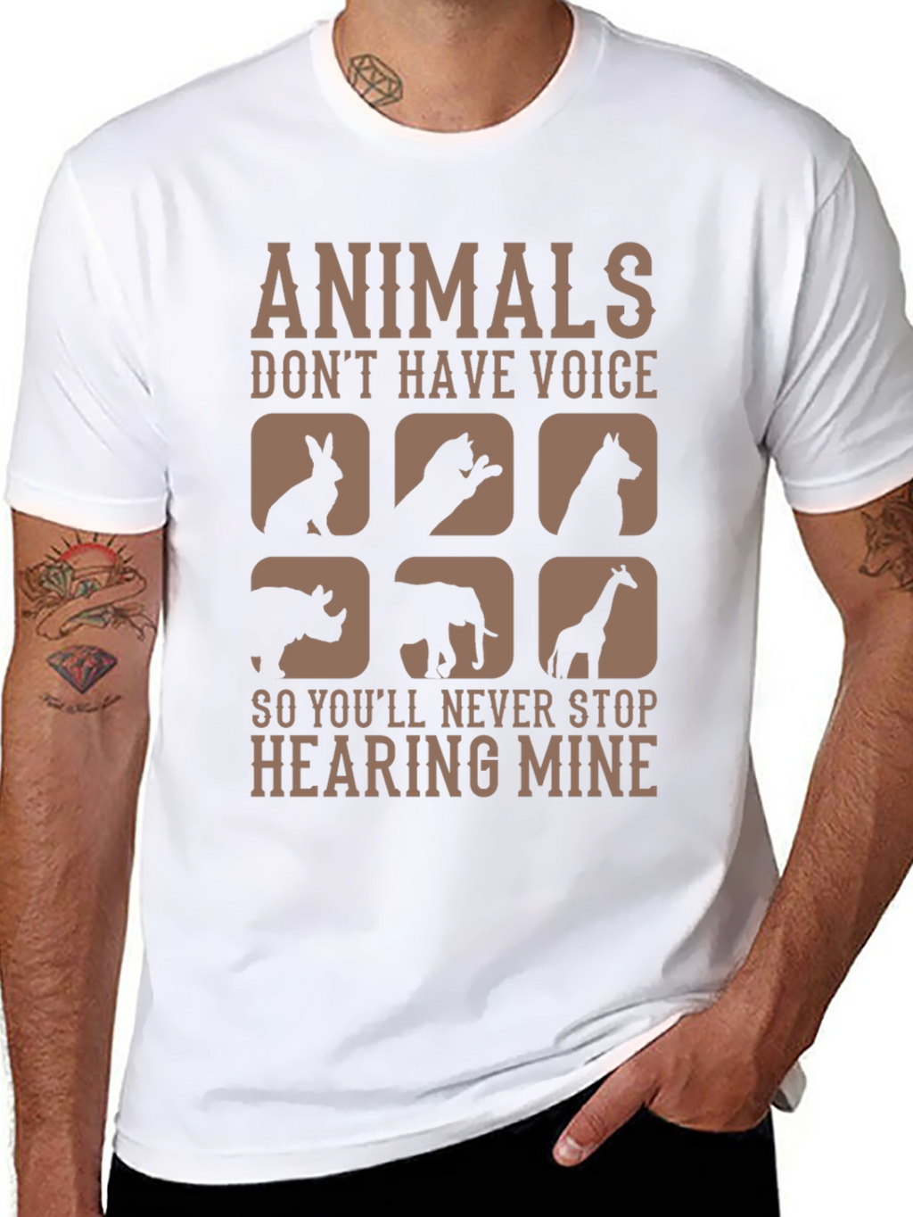 Animals Dont Have Voice Graphic Tee