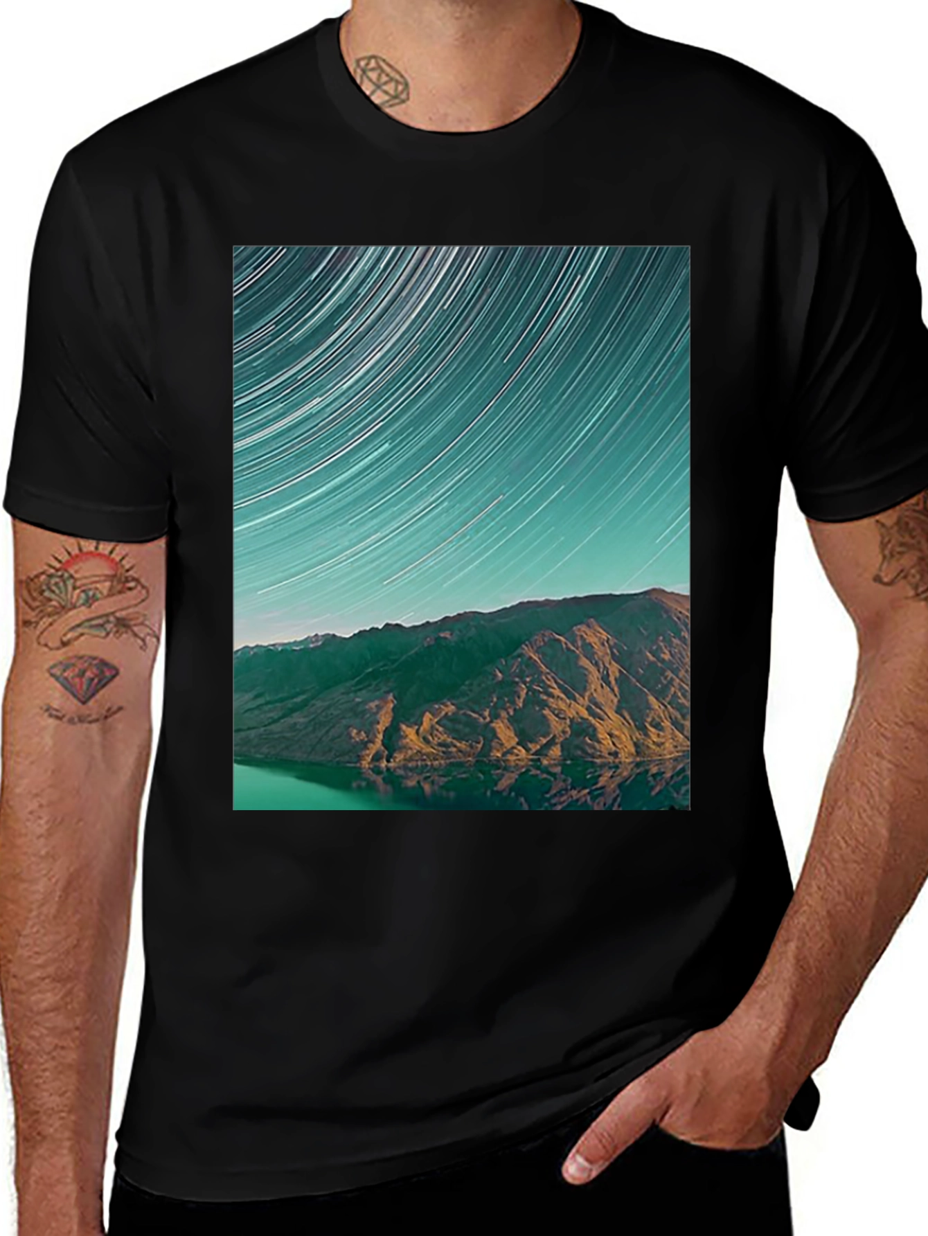 Starry Mountain Black T-Shirt