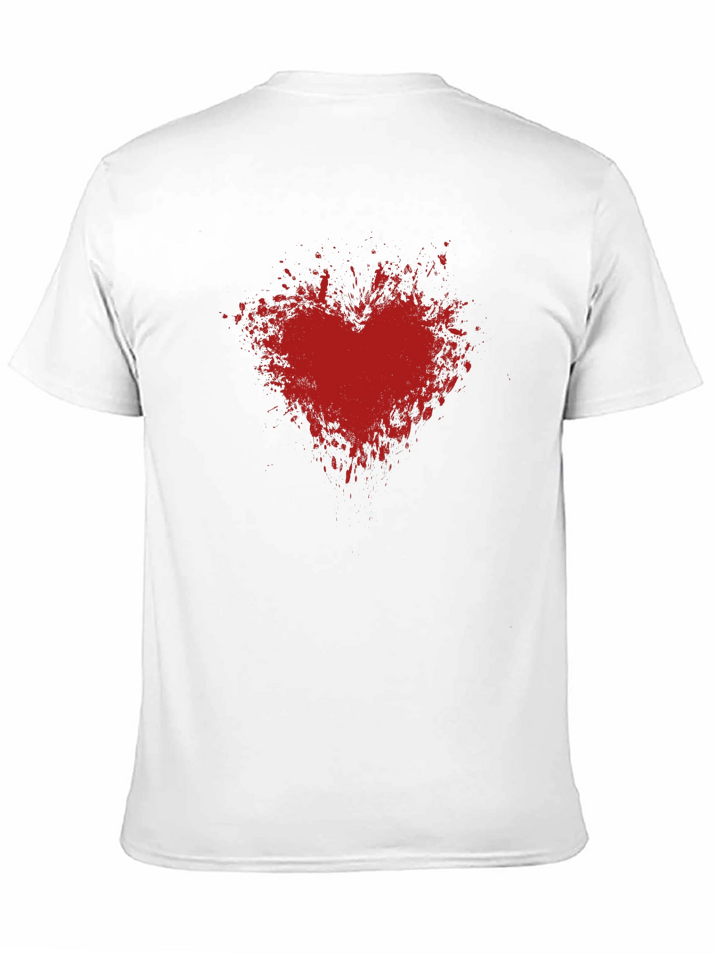 Red Heart Splash Graphic Tee - Black Cotton T-Shirt