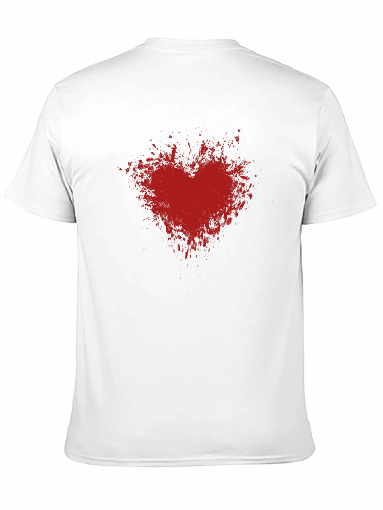 Red Heart Splash Graphic Tee - Black Cotton T-Shirt
