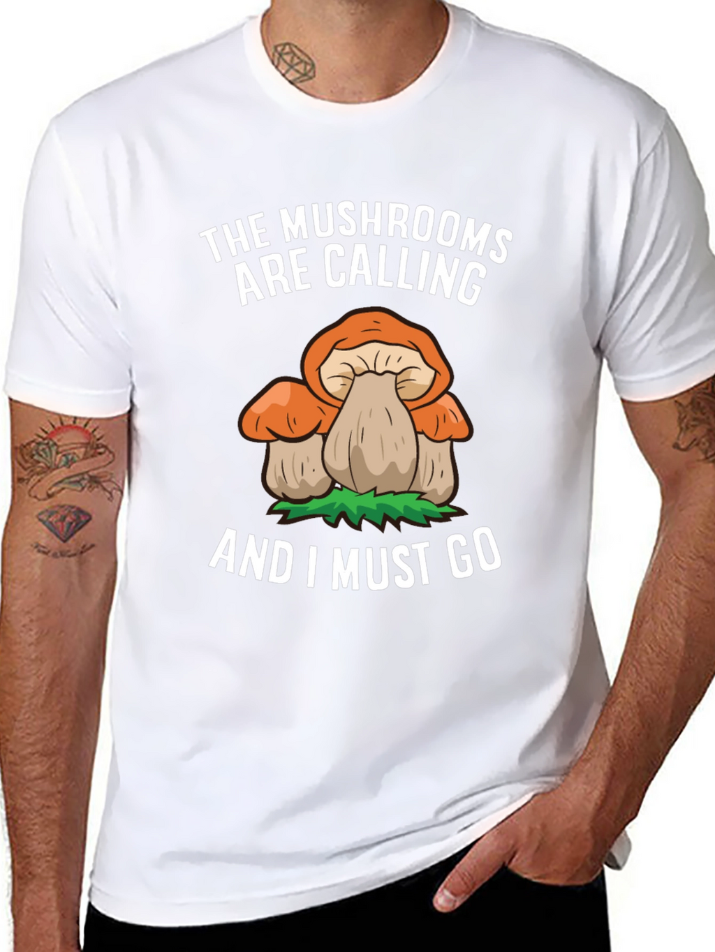 Mushroom Calling Tee - Nature Lovers Black T-Shirt