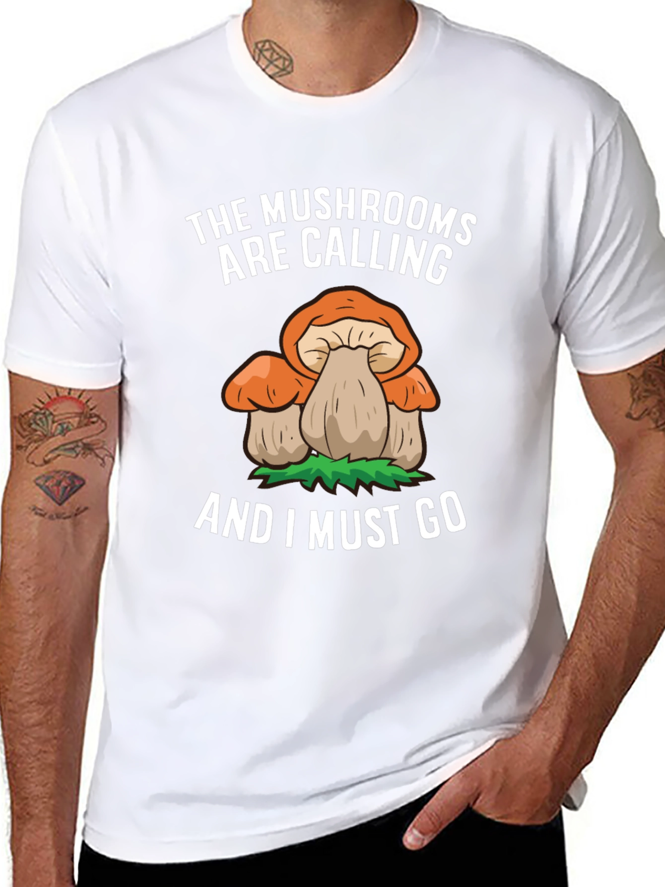 Mushroom Calling Tee - Nature Lovers Black T-Shirt
