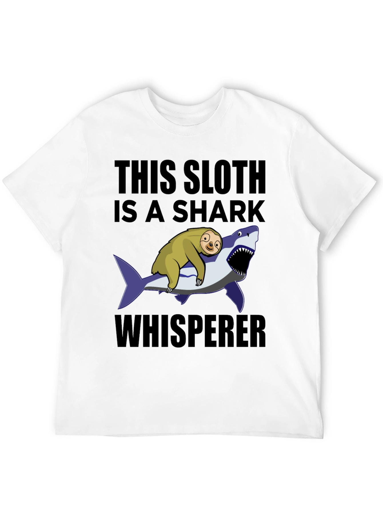 Sloth Shark Whisperer Graphic T-Shirt