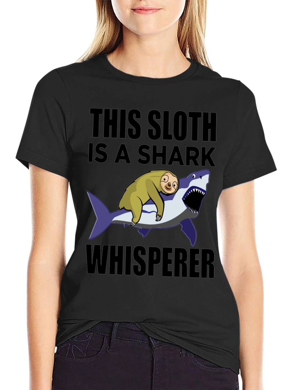 Sloth Shark Whisperer Graphic T-Shirt