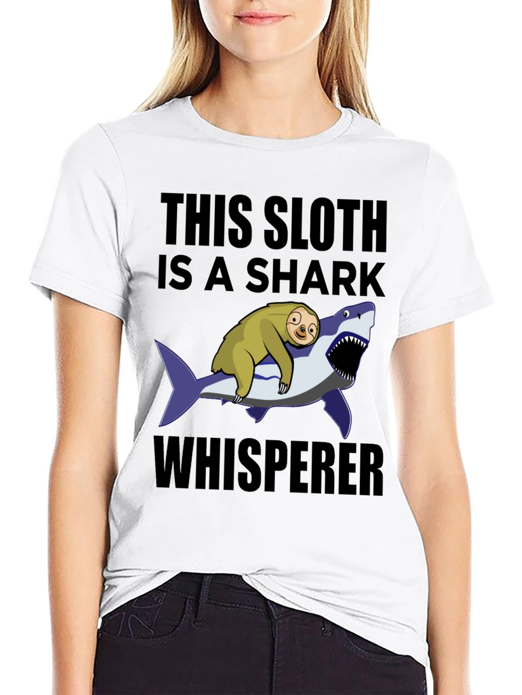Sloth Shark Whisperer Graphic T-Shirt