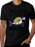 Sloth Shark Whisperer Graphic T-Shirt