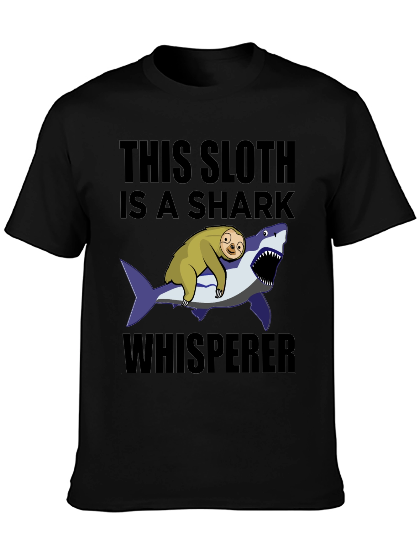 Sloth Shark Whisperer Graphic T-Shirt