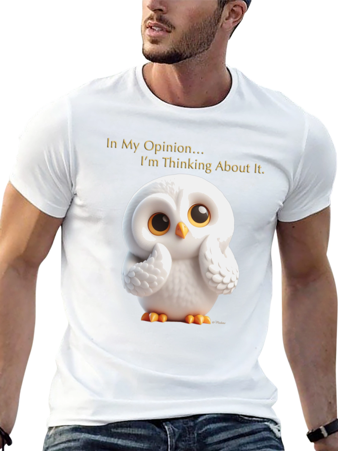 Thinking Owl T-Shirt - Mens Black Graphic Tee