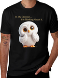 Thinking Owl T-Shirt - Mens Black Graphic Tee