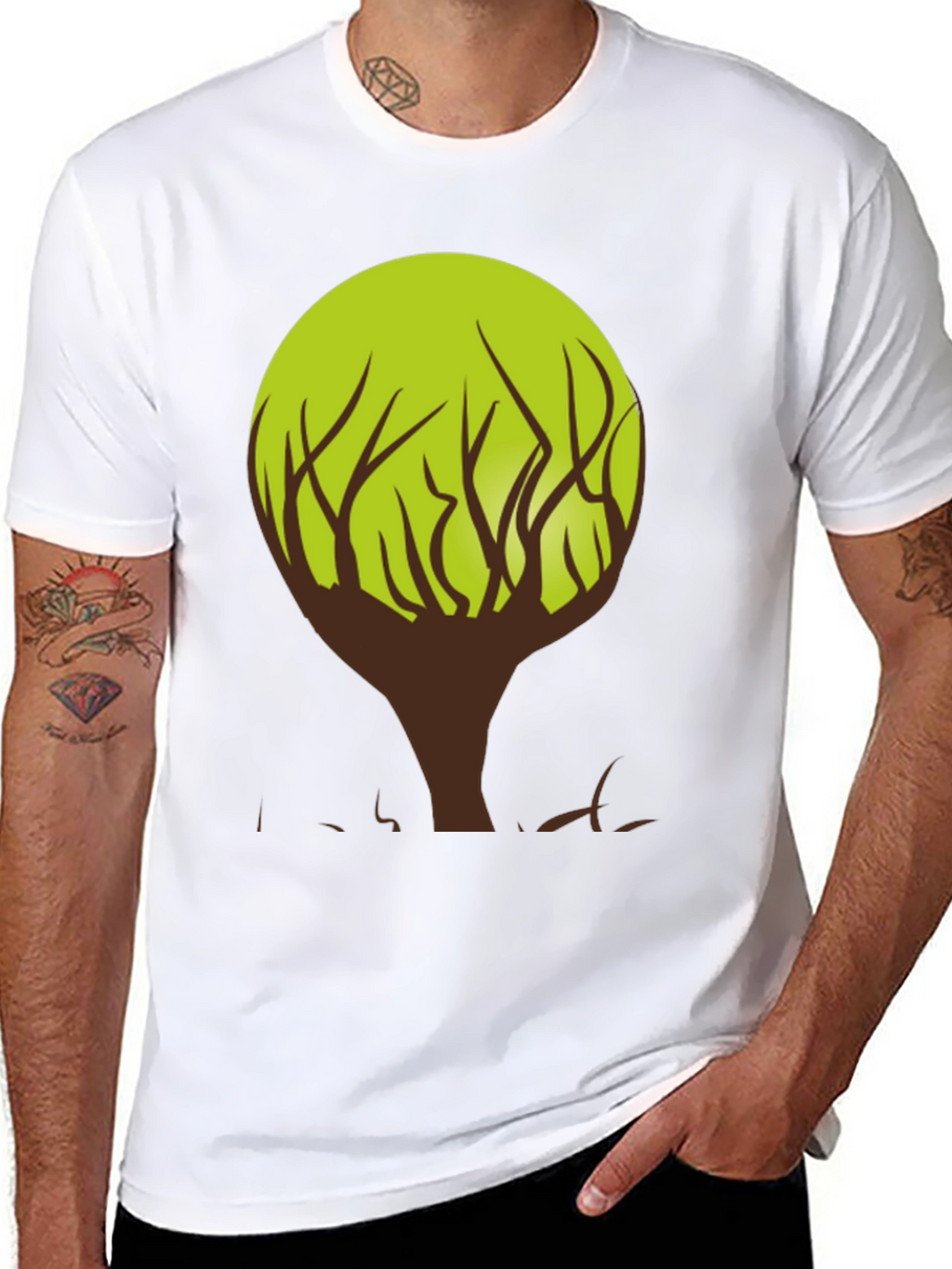 Modern Tree Graphic T-Shirt