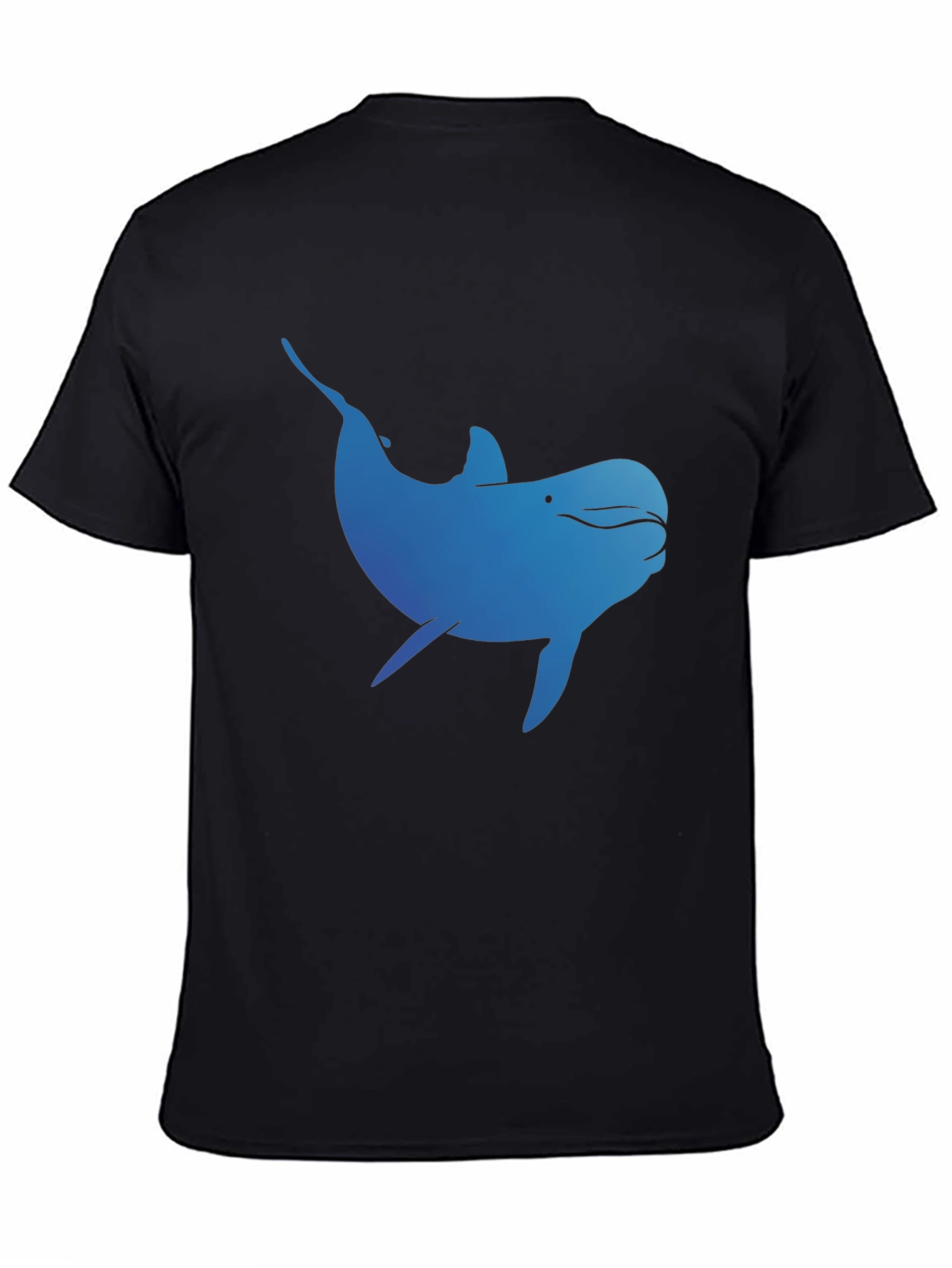 Blue Dolphin Graphic T-Shirt - Black Cotton Tee