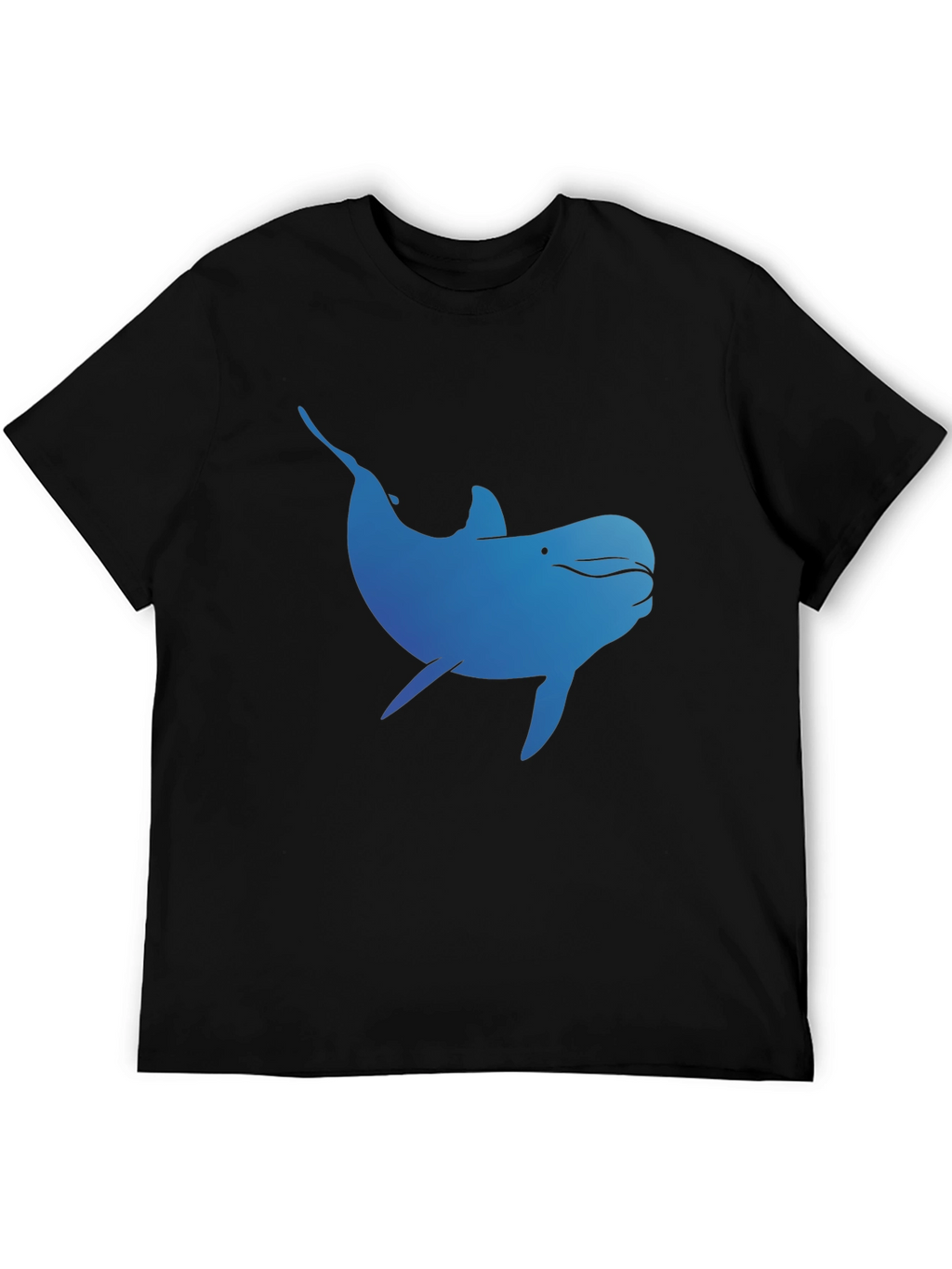 Blue Dolphin Graphic T-Shirt - Black Cotton Tee