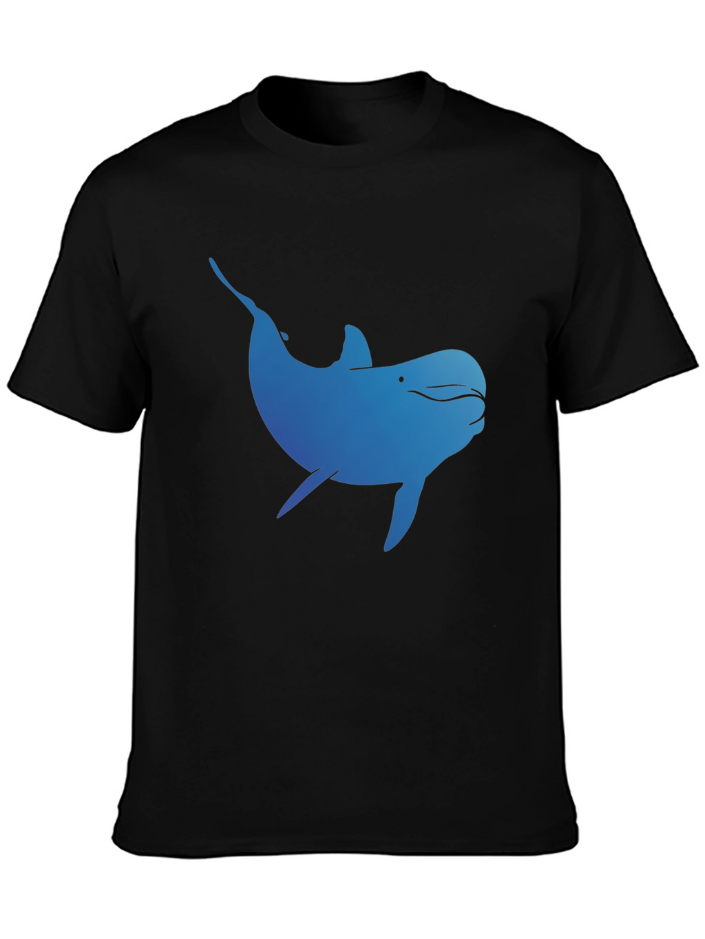 Blue Dolphin Graphic T-Shirt - Black Cotton Tee