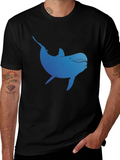 Blue Dolphin Graphic T-Shirt - Black Cotton Tee