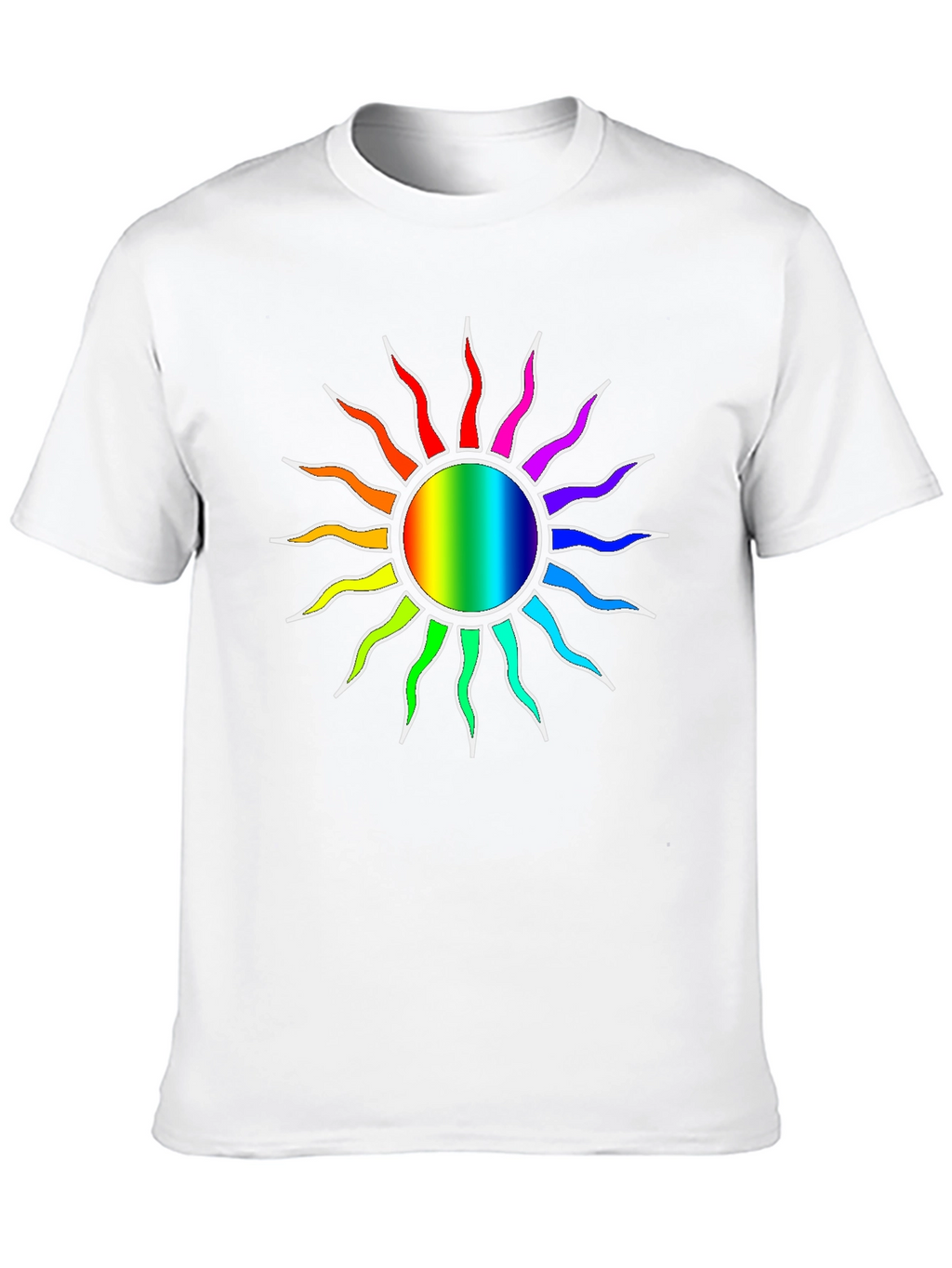 Rainbow Sun Graphic Black T-Shirt