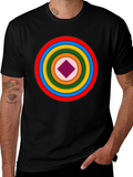 Geometric Circle Graphic Tee - Modern Style