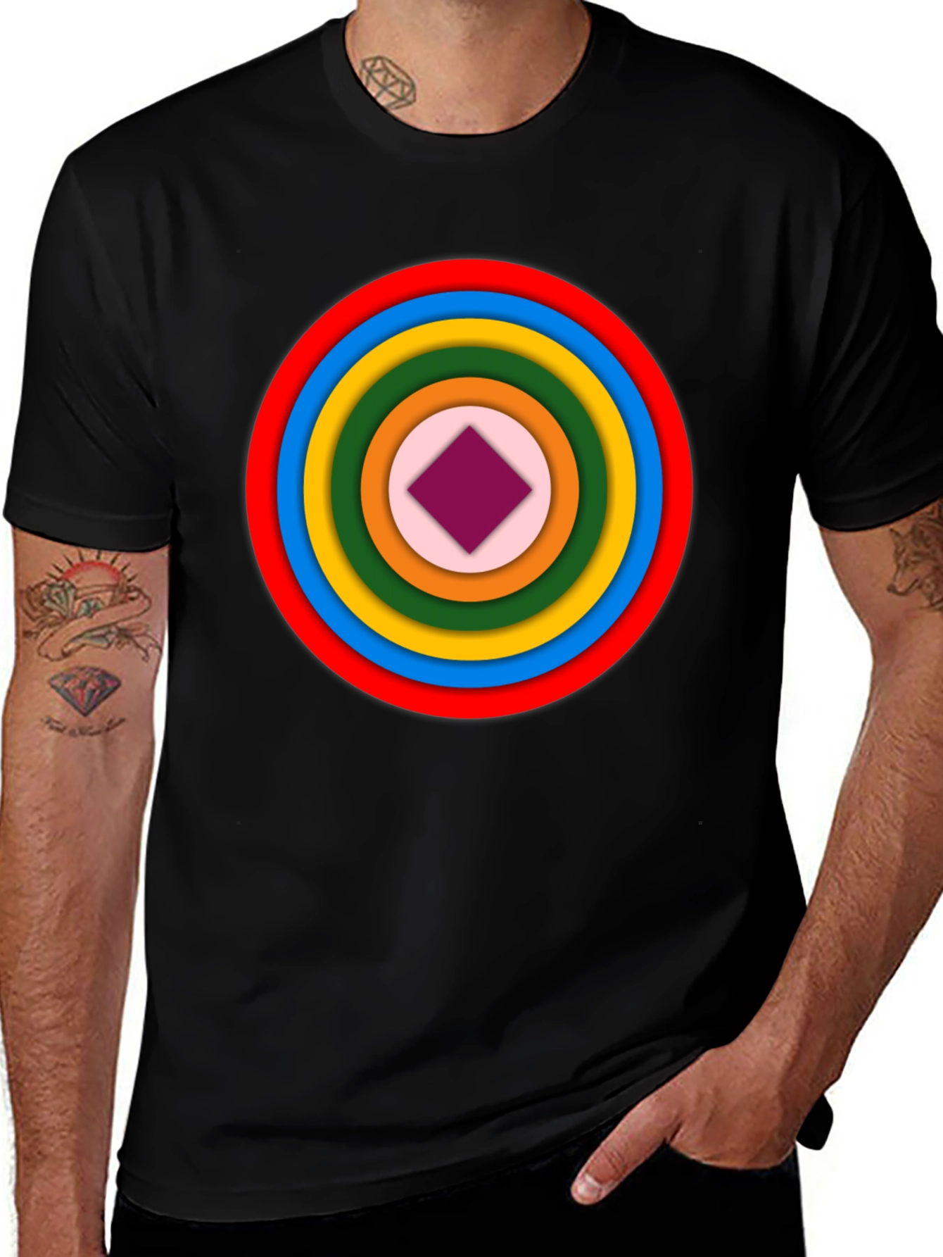 Geometric Circle Graphic Tee - Modern Style