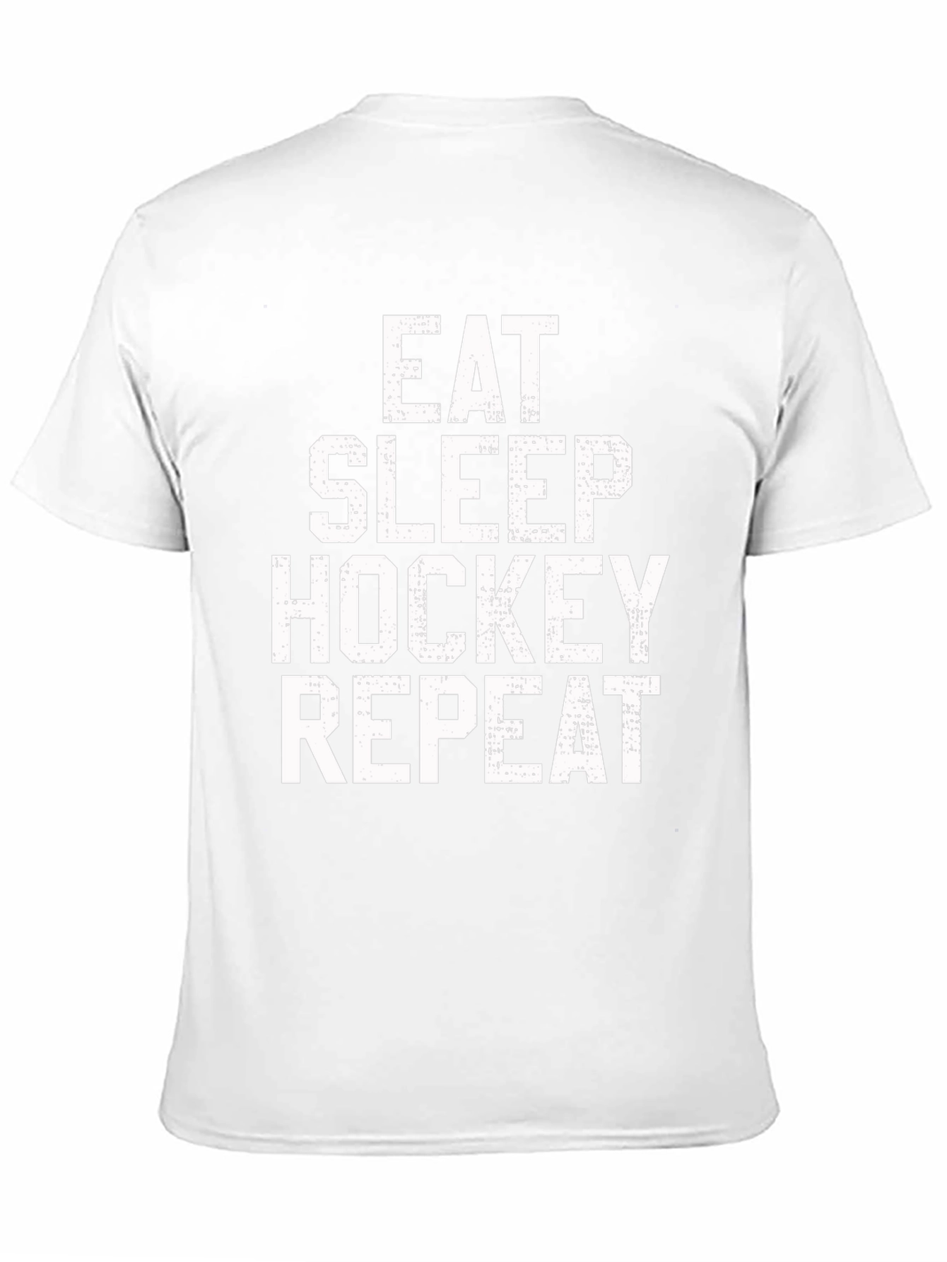 Eat Sleep Hockey Repeat Graphic Tee - Black Cotton T-Shirt