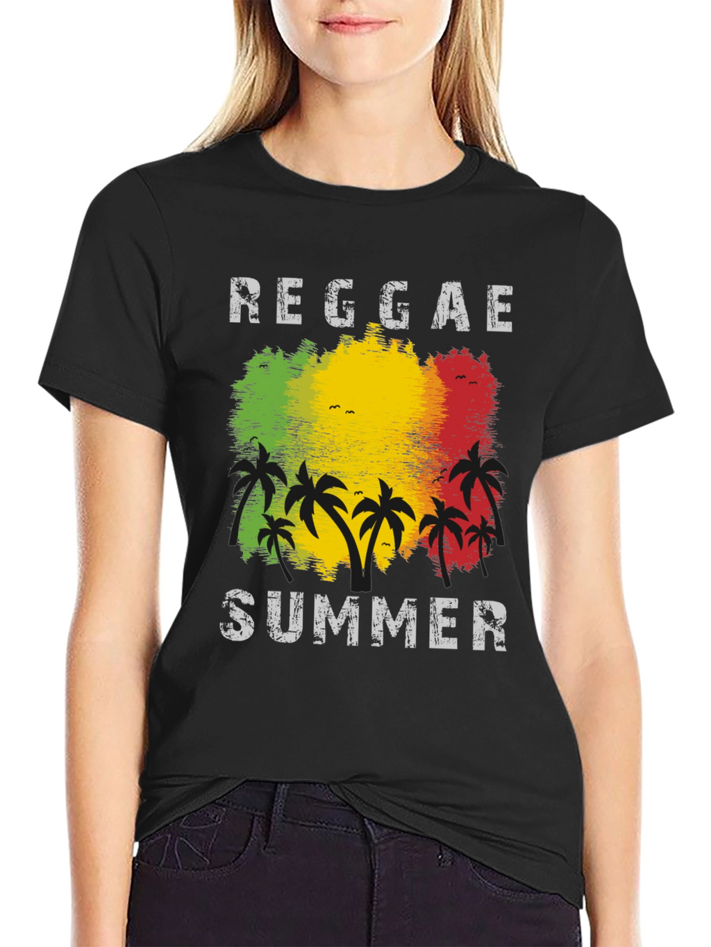 Reggae Summer Palm Tree Graphic T-Shirt