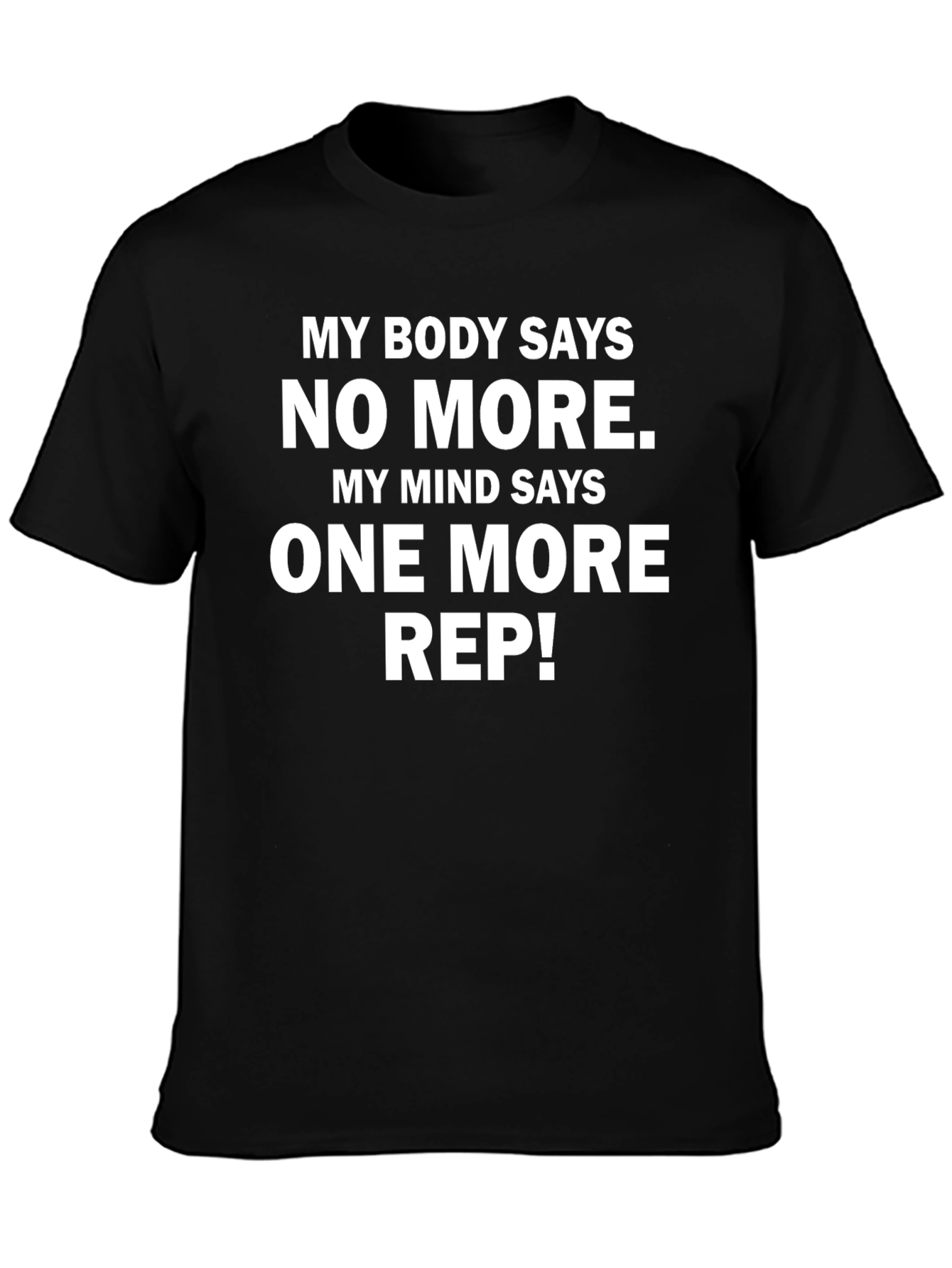 Workout Motivation T-Shirt - One More Rep Black Cotton Tee