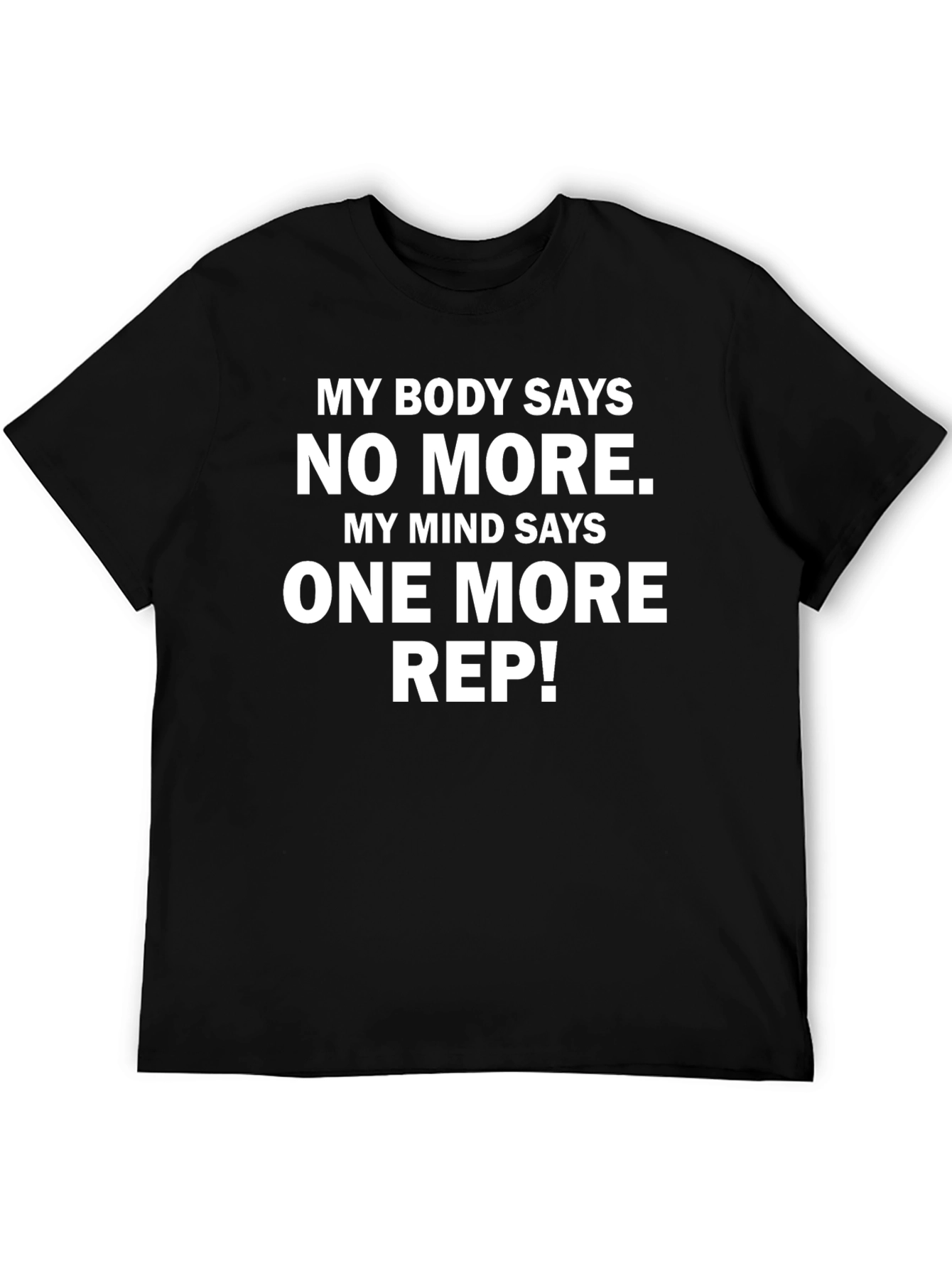 Workout Motivation T-Shirt - One More Rep Black Cotton Tee