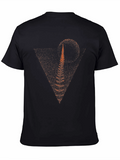 Abstract Geometric Graphic Tee - Black