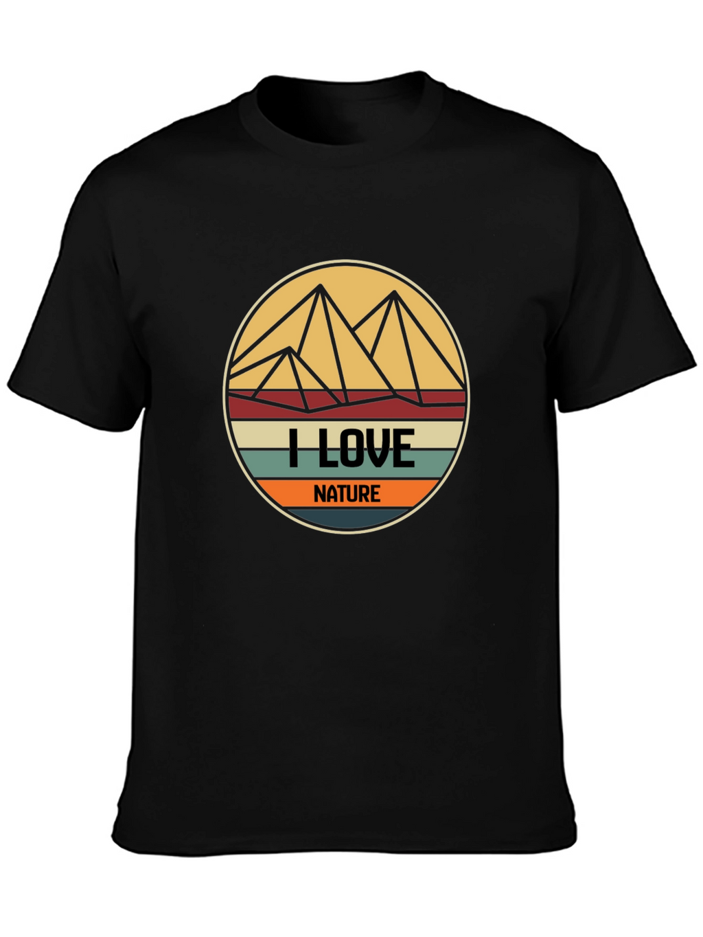 I Love Nature Graphic T-Shirt - Mens Black Tee