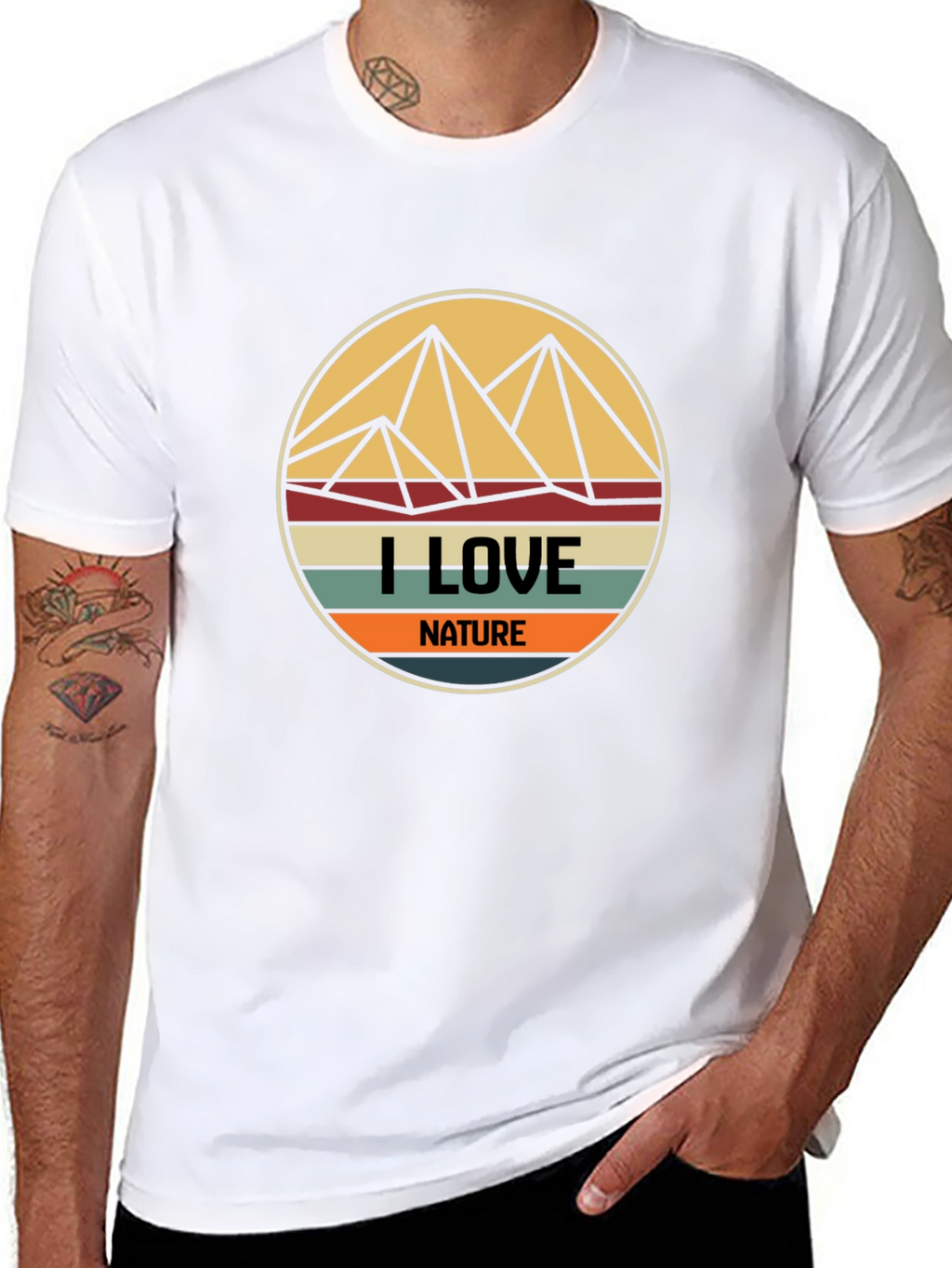 I Love Nature Graphic T-Shirt - Mens Black Tee