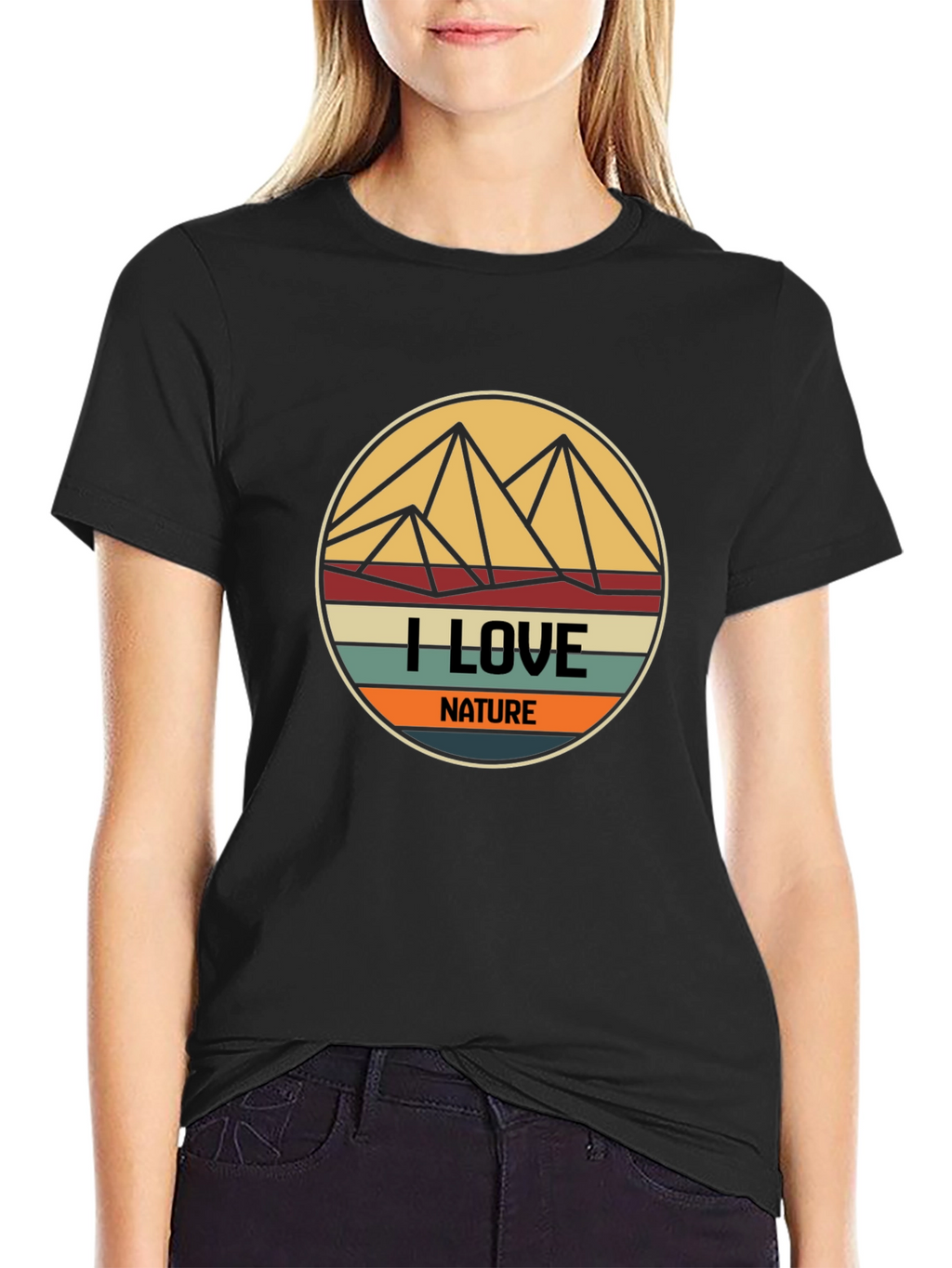 I Love Nature Graphic T-Shirt - Mens Black Tee