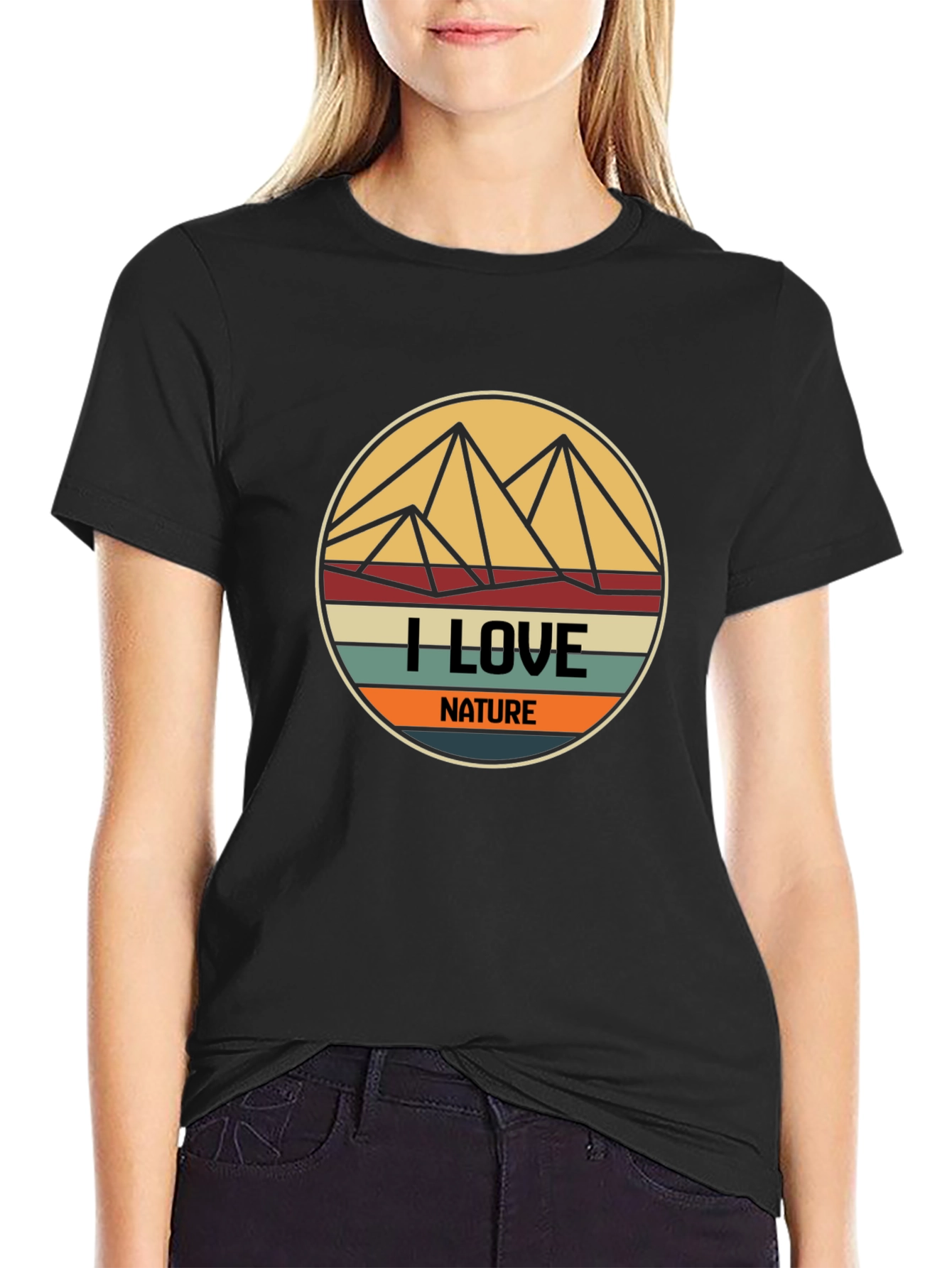 I Love Nature Graphic T-Shirt - Mens Black Tee