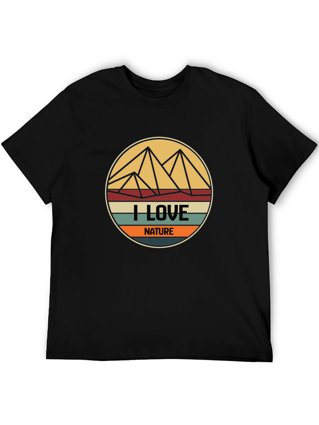 I Love Nature Graphic T-Shirt - Mens Black Tee