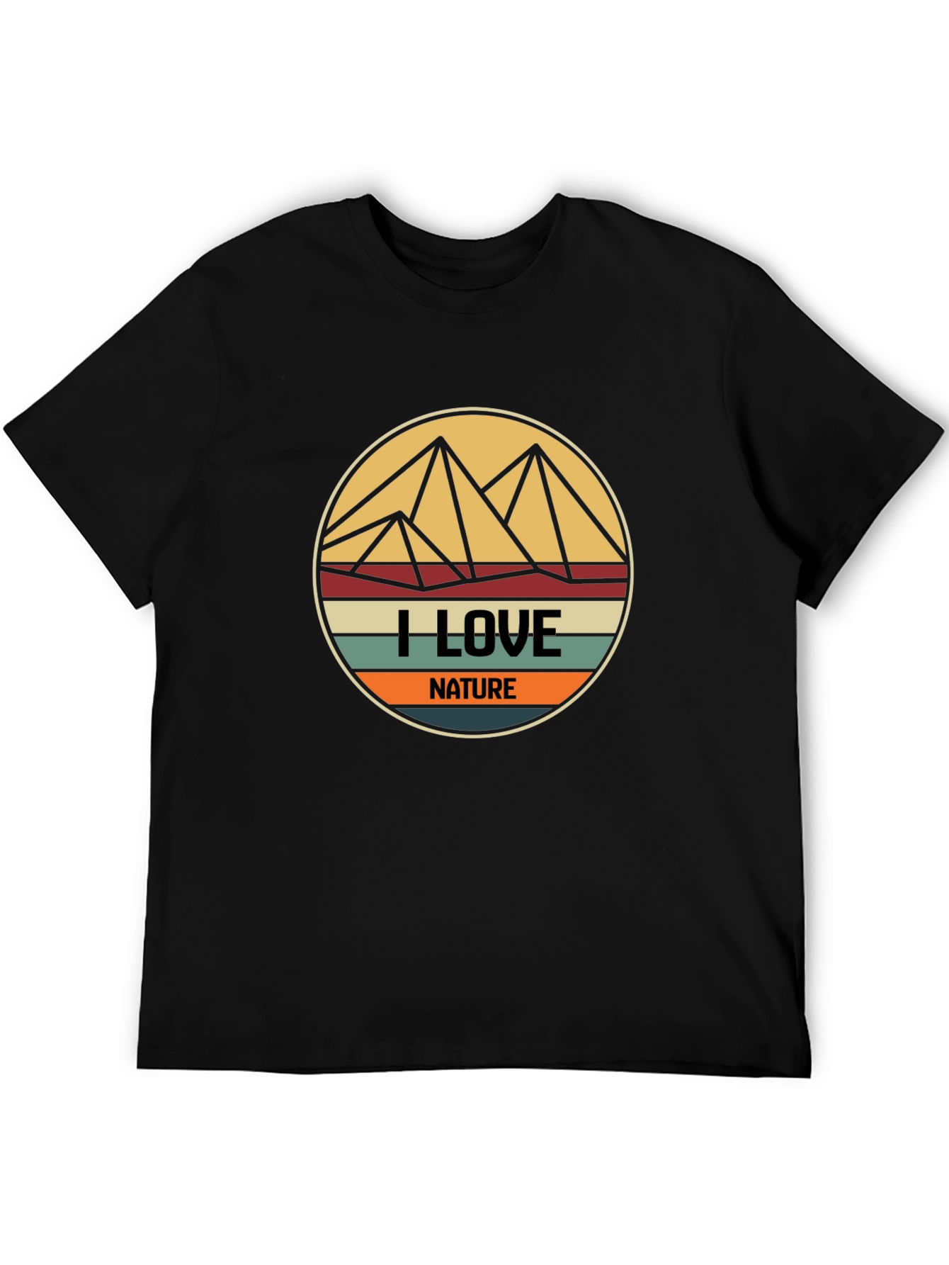 I Love Nature Graphic T-Shirt - Mens Black Tee