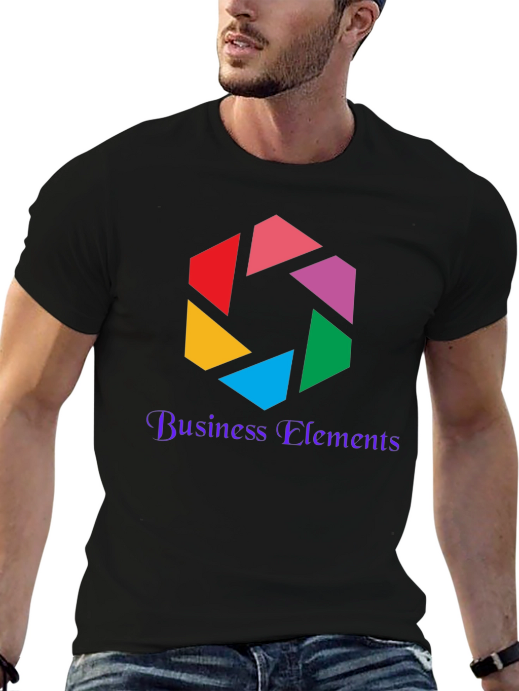 Business Elements Black Graphic Tee