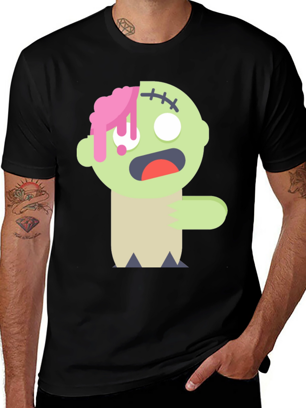 Zombie Cartoon Graphic T-Shirt
