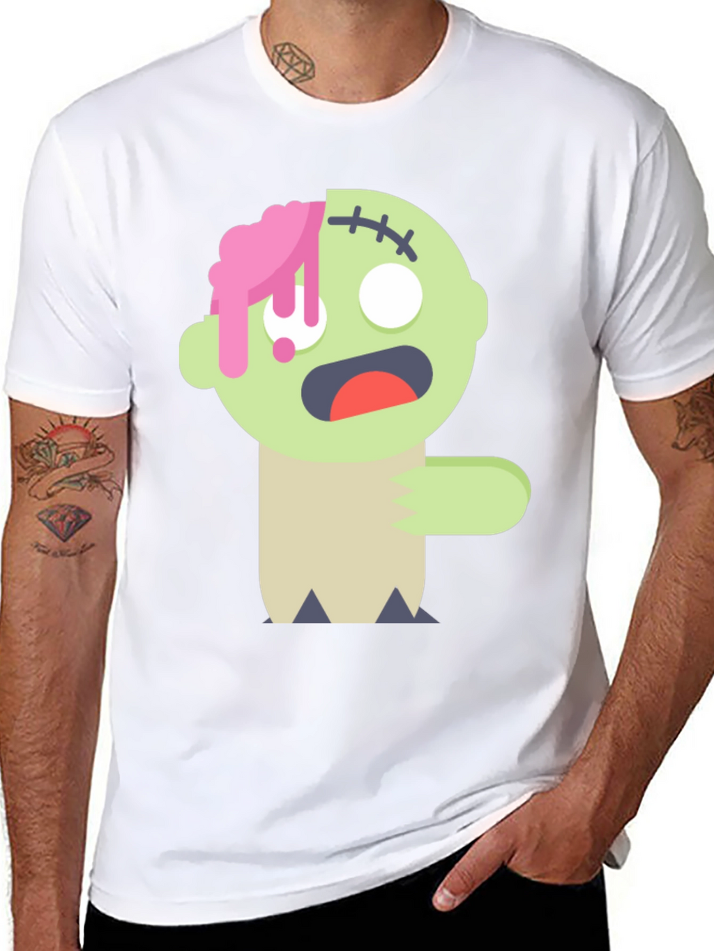 Zombie Cartoon Graphic T-Shirt