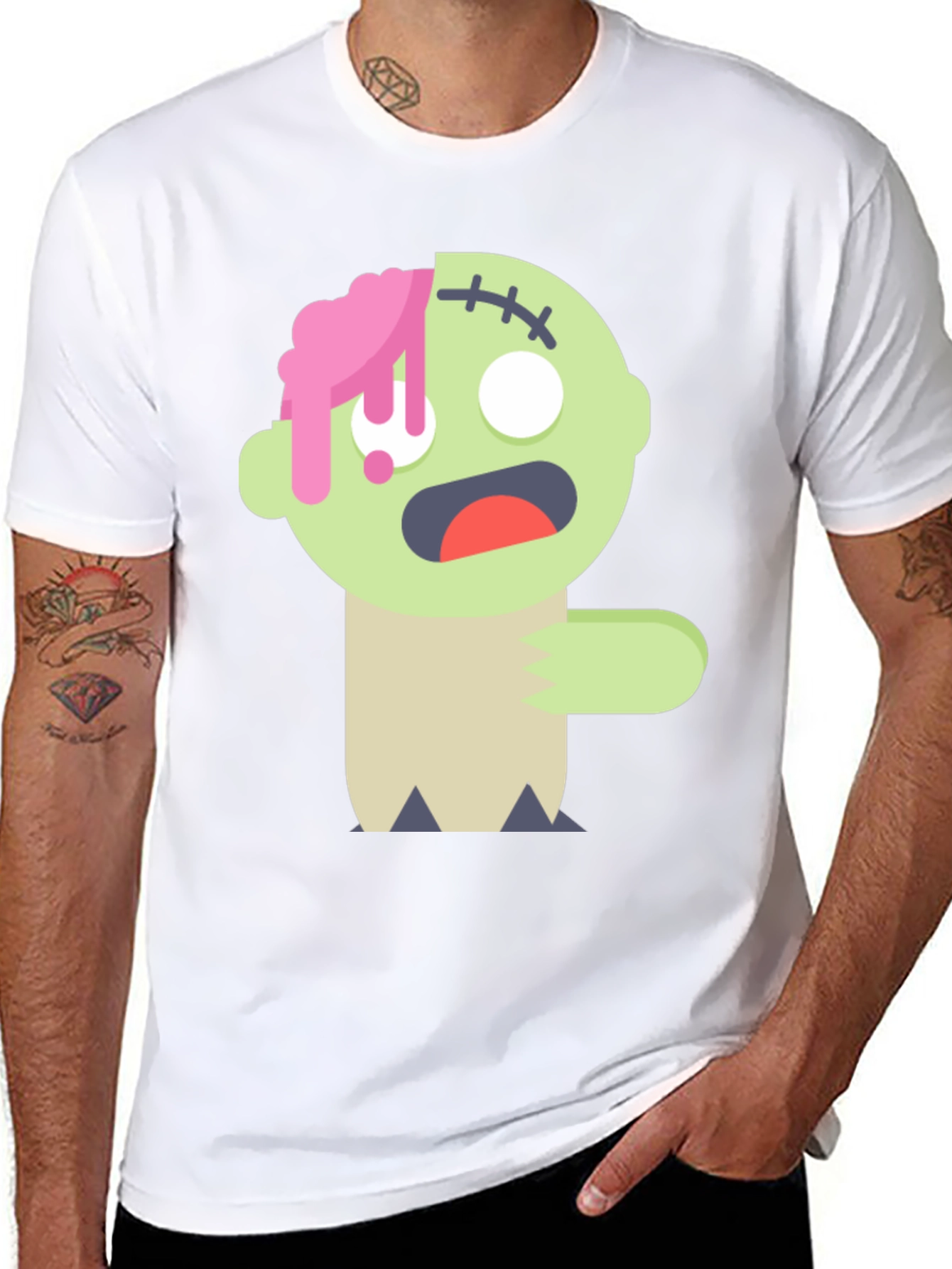 Zombie Cartoon Graphic T-Shirt