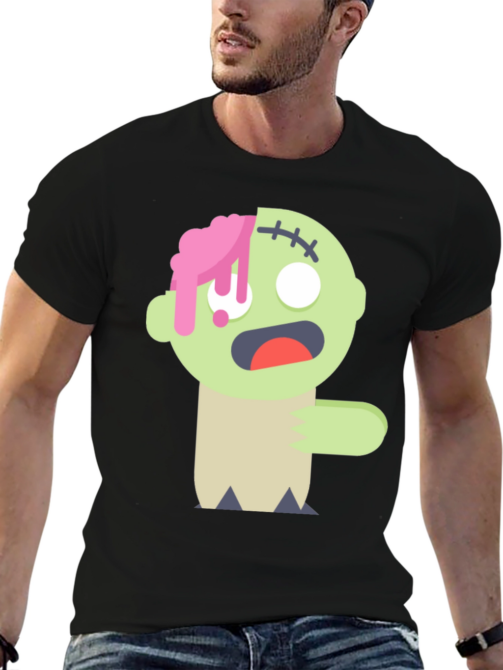 Zombie Cartoon Graphic T-Shirt