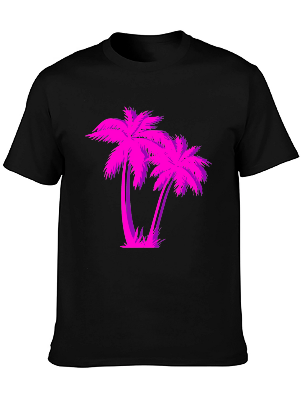 Retro Palm Tree Graphic T-Shirt - Black